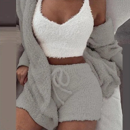 Woman fluffy pajama