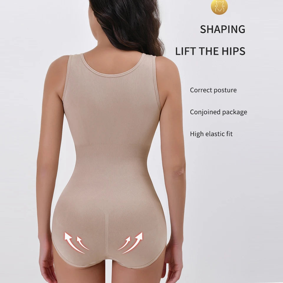 Woman bodysuit shapewear with zipper belt